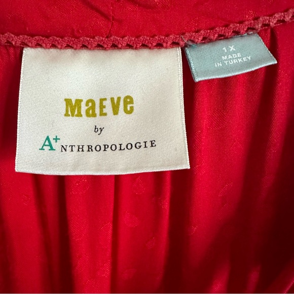 Anthropologie Maeve Wendy Red Tiered Maxi Dress Size 1X - Picture 12 of 16
